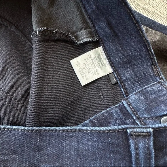 Rag & Bone Navy Leather Side Denim Jeans 28 - Picture 2 of 12